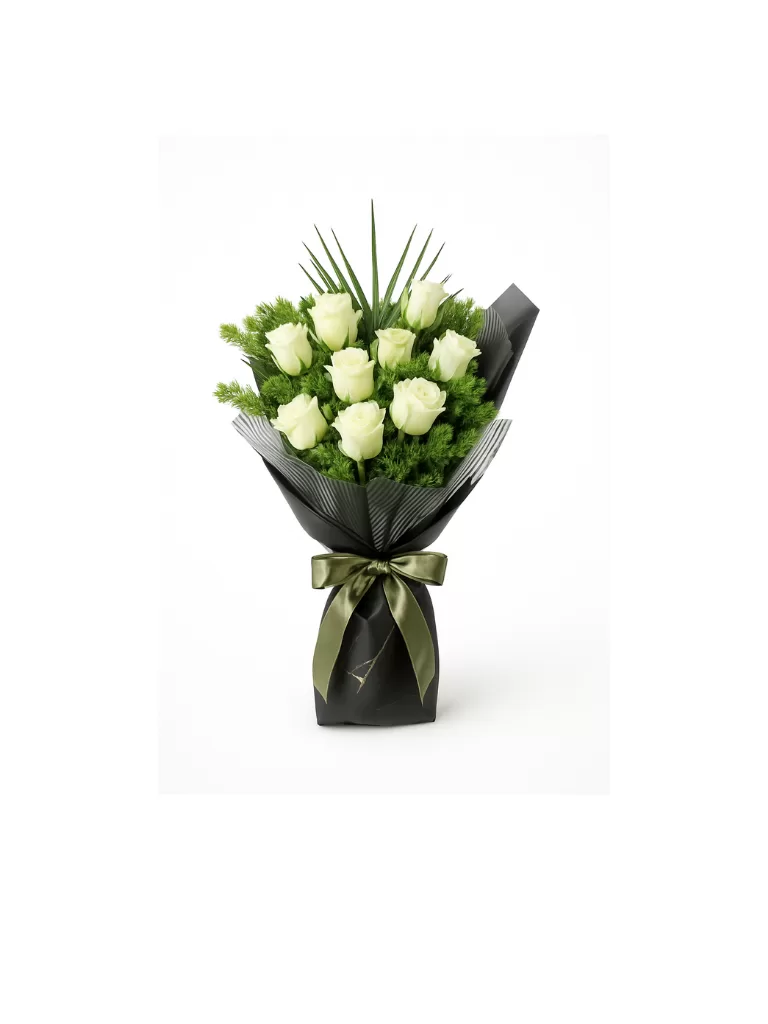 9 White Roses