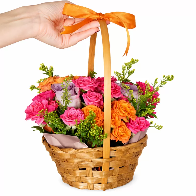 Sunset Harmony Flower Basket